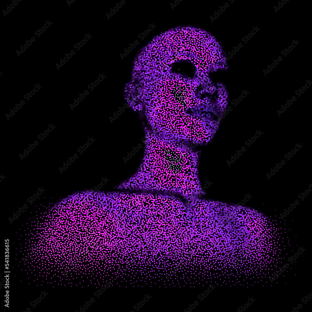 Aufkleber 3d vector illustration of the human face. conceptual image of the artificial intelligence.