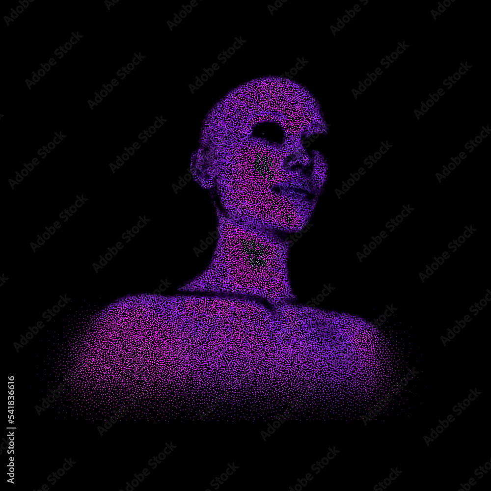 Aufkleber 3d vector illustration of the human face. conceptual image of the artificial intelligence.