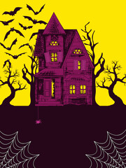 halloween house with bats