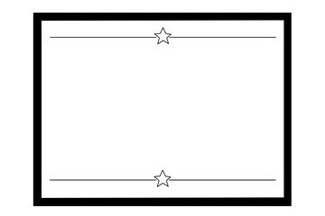 Etikett Label - weiße Sterne - schwarzer Rahmen - blank / leer - Vorlage Template Design Druckvorlage 