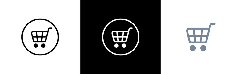 Shopping cart line art icon style symbol signs, vector illustration.