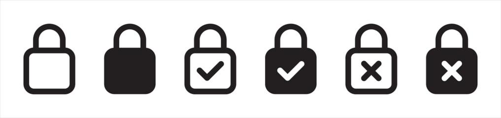 padlock icon style symbol signs, vector illustration