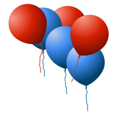 red and blue balloons