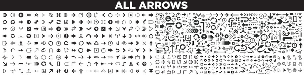 Set arrows icons cursor arrow direction symbols 