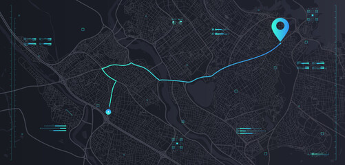 Futuristic route dashboard