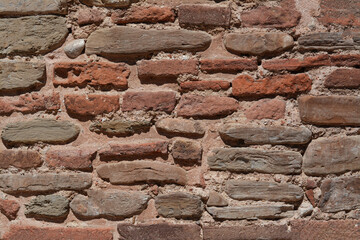 Texture of old brick wall as background, closeup