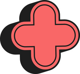 Retro 90s Frame and Asbtract Shape