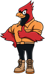 Red Cardinal Bird Mascot Design