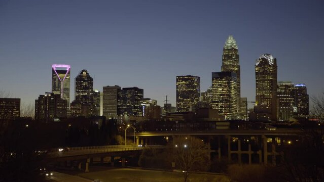 Lockdown Shot Of Modern Buildings In Residential City - Charlotte, North Carolina