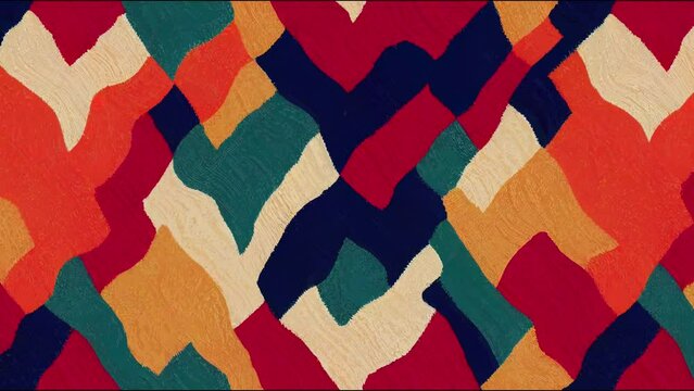 Aztec print. Mexican seamless animation. Ethnic ornament. Tribal stripes texture. Ikat animation. Folk background. African rug 