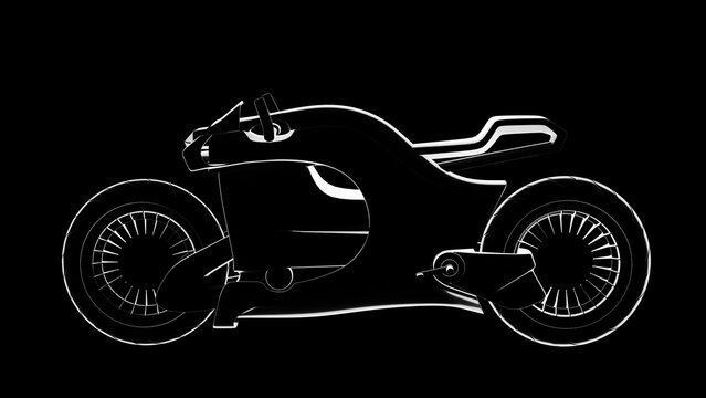 electric motorcycle drawing, concept bike, motorbike silhouette