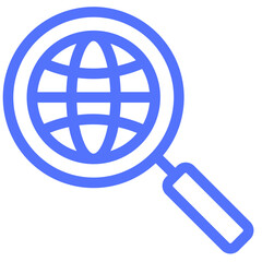 research magnifier line icon