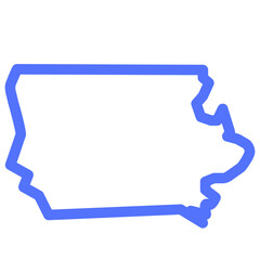 iowa state map line icon