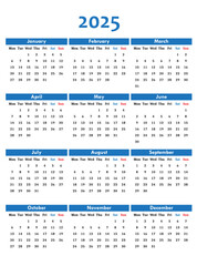 2025 Year Calendar with standard corporate design - 541841687
