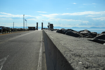 Traverse Riviere du Loup Saint Simeon ferry's dock on the Saint Lawrence river. Rivi&egrave;re-du-Loup, Qc, Canada