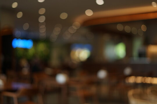 Out of focus image with blur effect in cafe