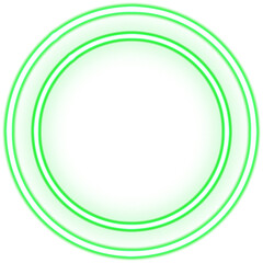 Title: Circle neon. Modern neon green glowing circle banner. Abstract neon circle with glowing lines.