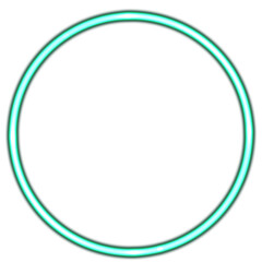 Title: Circle neon. Modern neon green glowing circle banner. Abstract neon circle with glowing lines.