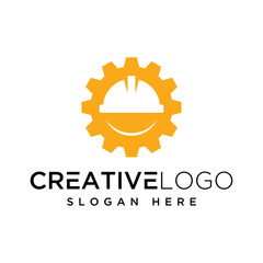 Vector graphic of cap construction logo design template