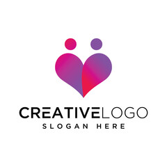 Vector graphic of love logo design template