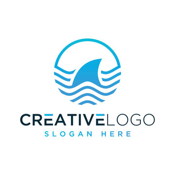 Vector graphic of shark logo design template