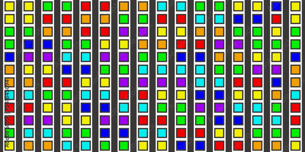 Fototapete Pattern of colored cubes. Vector of identical blocks of different colors.