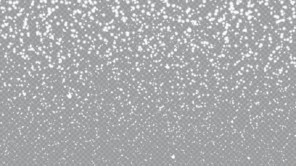 Realistic falling snow or snowflakes. Isolated on transparent background