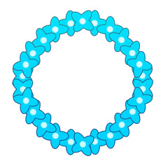 Clip art of blue flower ring decoration