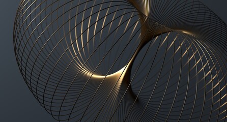 Fototapeta premium Modern golden rings technology 