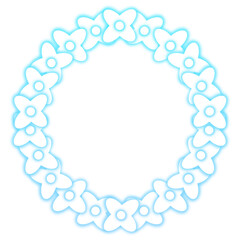 Blue glowing flower ring ornament