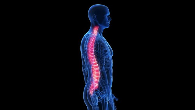 3d rendered medical animation of the human spine