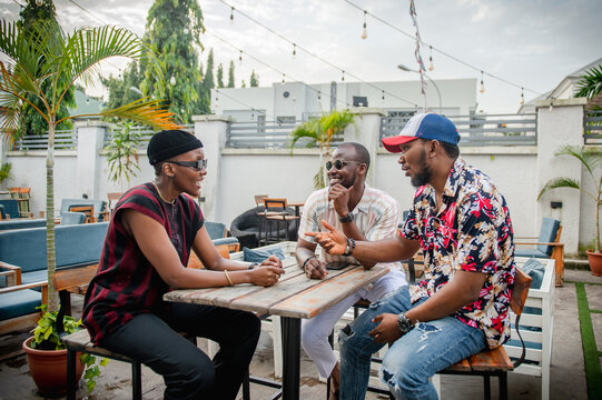 friends having a conversation