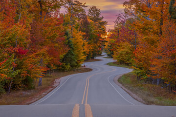 Curvy road in Door County