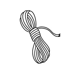 Hiking rope in the style of doodles. Isolated on a white background. Vector illustration.