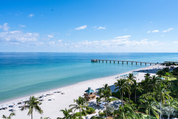 Aerial view of Ocean With Beach in foreground