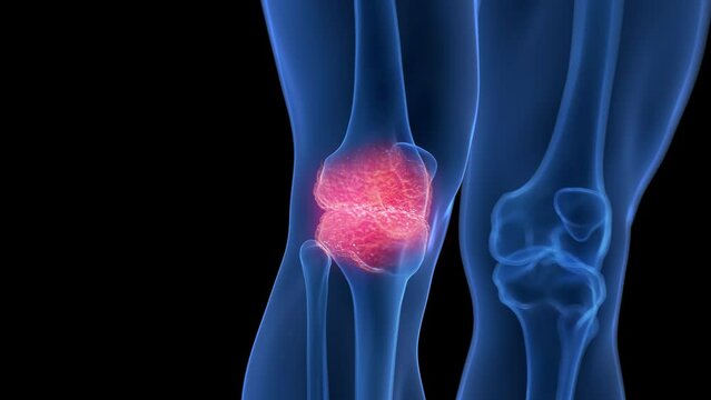 3d rendered medical animation of an arthritic knee
