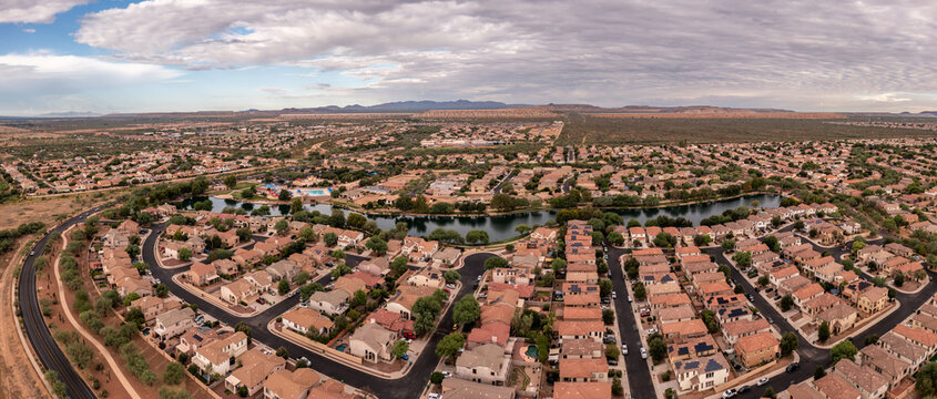 Sahuarita Lake and new home development in Arizona near Tucson 