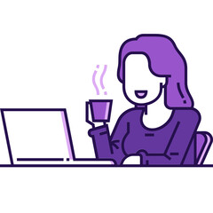 woman working online icon