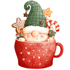 christmas gnome mug