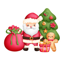 santa claus with gifts