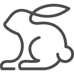 rabbit continuous line art style vector illustration. Mono lineal design for minimal concept