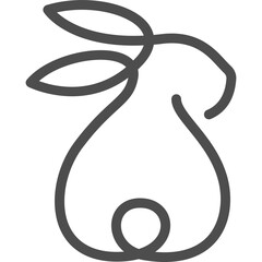 rabbit continuous line art style vector illustration. Mono lineal design for minimal concept