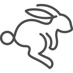 rabbit continuous line art style vector illustration. Mono lineal design for minimal concept