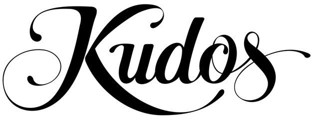 Kudos - custom calligraphy text