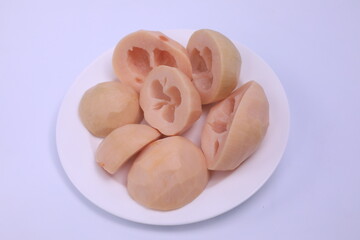 White fruit, pickled in brine