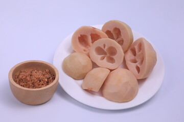 White fruit, pickled in brine