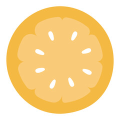 lemon slice fruit food organic healthy citrus citron doodle flat
