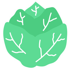 cabbage fruit food organic healthy vegan vegetable fresh food doodle flat