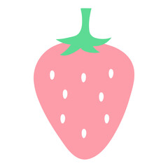 strawberry juicy fruit healthy red rosa doodle flat