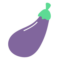 eggplant plant vegetable crop food vegan healthy nutrition doodle flat
